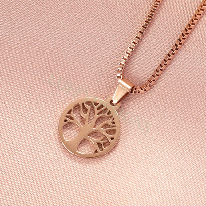 5pcs Family Tree Necklace, Tree of Life Jewelry, Gold Tree Pendant, Gold plated Stainless Steel, family Affection Necklace, Birthday Gift