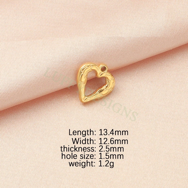 10pcs Hammered Heart Charms 17mm/12mm, Hammered Heart Pendants,3D Hollow Heart Charm for Jewelry Supply,Hammered Love Pendant,Valentine Gift