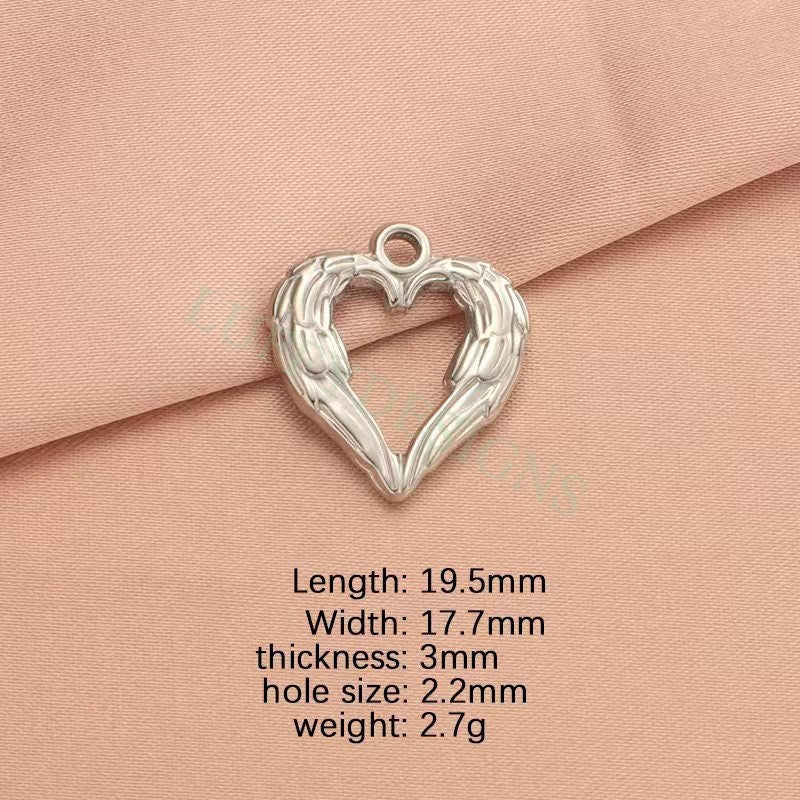 10pcs Hammered Heart Charms 17mm/12mm, Hammered Heart Pendants,3D Hollow Heart Charm for Jewelry Supply,Hammered Love Pendant,Valentine Gift