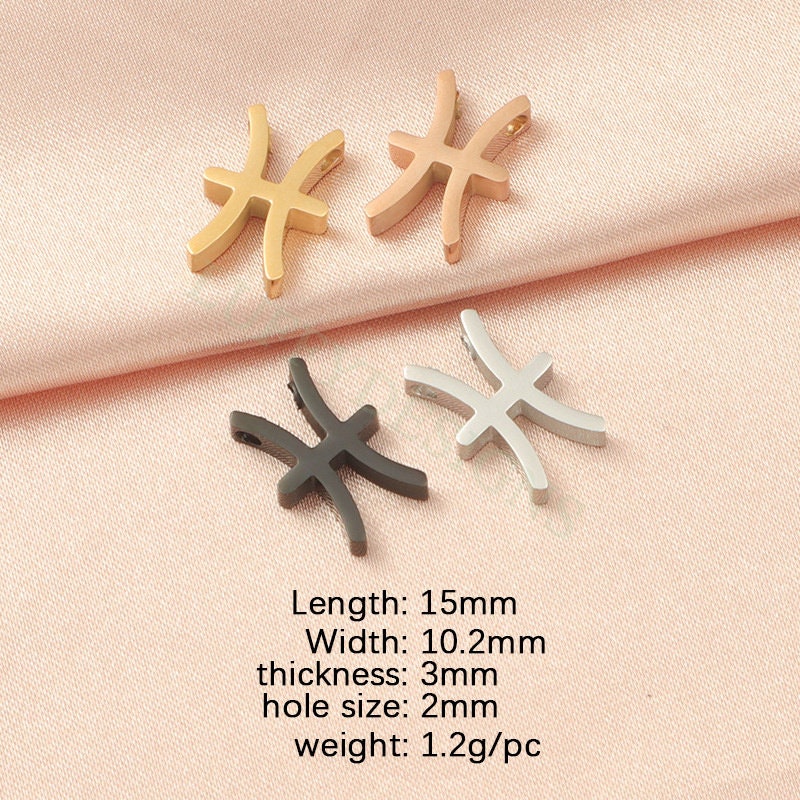 5pcs Zodiac Symbol Constellation Charm 15mm, Gold Steel Beads, Gold Zodiac Pendant, Constellation Pendant, Zodiac Charm, Astrology Findings
