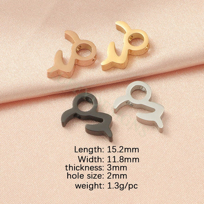 5pcs Zodiac Symbol Constellation Charm 15mm, Gold Steel Beads, Gold Zodiac Pendant, Constellation Pendant, Zodiac Charm, Astrology Findings