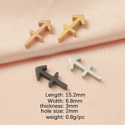 5pcs Zodiac Symbol Constellation Charm 15mm, Gold Steel Beads, Gold Zodiac Pendant, Constellation Pendant, Zodiac Charm, Astrology Findings