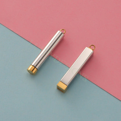 5pcs Blank Bar Charms, Hidden Message Bars, Gold Stainless Steel Bar Blanks, Secret Message Blank Bars, Hidden Message Pendant Supplies