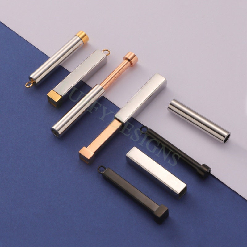 5pcs Blank Bar Charms, Hidden Message Bars, Gold Stainless Steel Bar Blanks, Secret Message Blank Bars, Hidden Message Pendant Supplies