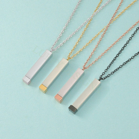 5pcs Blank Bar Necklace, Hidden Message Necklace, Gold Stainless Steel Blanks, Secret Message Blank Bars, Hidden Message Pendant Supplies