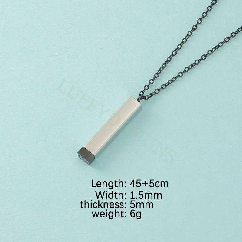 5pcs Blank Bar Necklace, Hidden Message Necklace, Gold Stainless Steel Blanks, Secret Message Blank Bars, Hidden Message Pendant Supplies