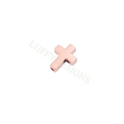 10pcs Cross Charms, Gold/ Rose Gold Steel Cross, Jewelry Making Supplies, Communion Findings, Jesus Charm, Christian Charm, Catholic Charm