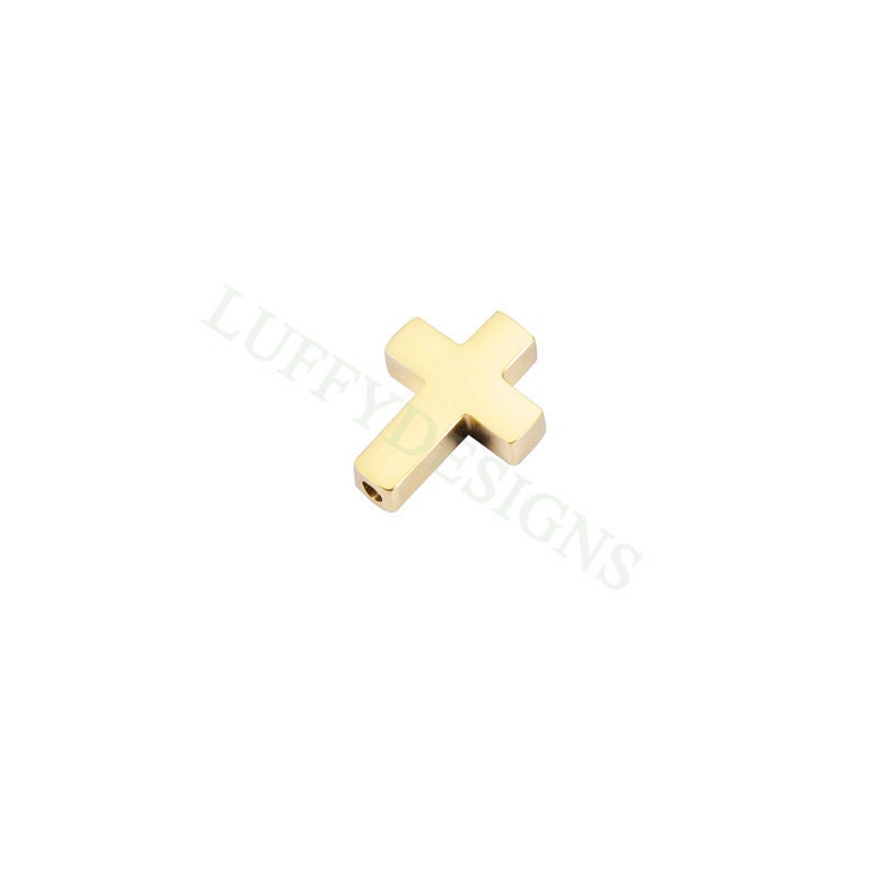10pcs Cross Charms, Gold/ Rose Gold Steel Cross, Jewelry Making Supplies, Communion Findings, Jesus Charm, Christian Charm, Catholic Charm