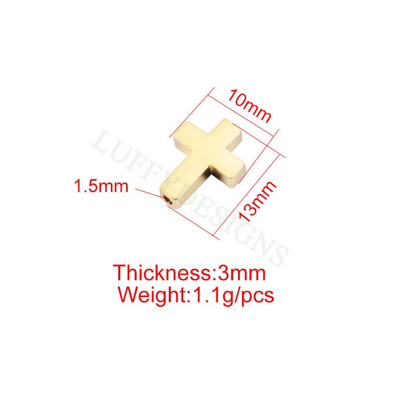10pcs Cross Charms, Gold/ Rose Gold Steel Cross, Jewelry Making Supplies, Communion Findings, Jesus Charm, Christian Charm, Catholic Charm