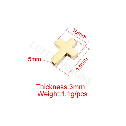 10pcs Cross Charms, Gold/ Rose Gold Steel Cross, Jewelry Making Supplies, Communion Findings, Jesus Charm, Christian Charm, Catholic Charm
