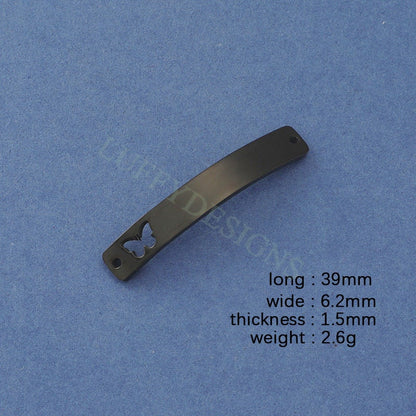 10pcs Butterfly Bar Charms 39x6mm, Bar Bracelet Supplies, Gold Steel Blanks, Stamping Bar Supplies, DIY Engraving Supplies, Engraving Supply