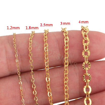 16Feet/5m Diamond Cut Sparkle Chain, Stainless Steel Chain, Textured Chain, Cable Link Chain Bulk Wholesale Gold Chain for Jewelry Making