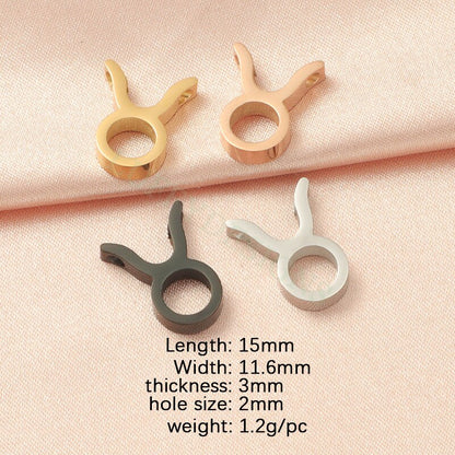 5pcs Zodiac Symbol Constellation Charm 15mm, Gold Steel Beads, Gold Zodiac Pendant, Constellation Pendant, Zodiac Charm, Astrology Findings