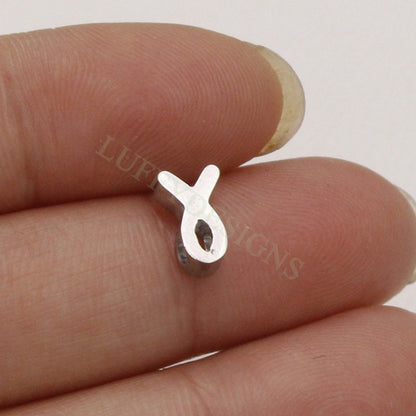 10pcs Awareness Ribbon Charms 8mm, Gold plated Stainless Steel, Findings Supplies, Gold Dangle Knot Ribbon Beads Pendants for Jewelry Making
