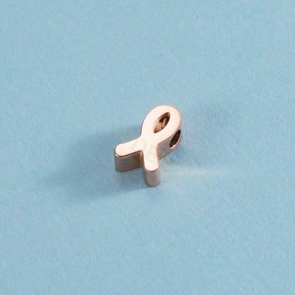 10pcs Awareness Ribbon Charms 8mm, Gold plated Stainless Steel, Findings Supplies, Gold Dangle Knot Ribbon Beads Pendants for Jewelry Making