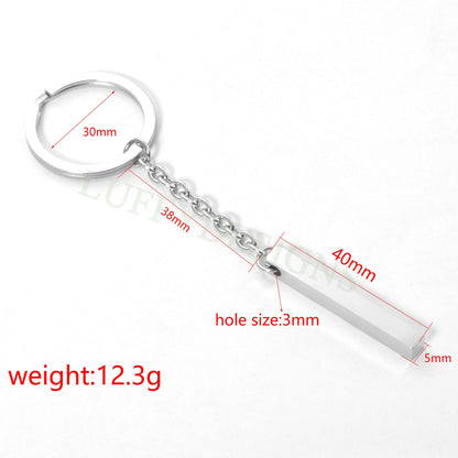 5pcs Blank bar keychain, bar keyring supplies, Gold stainless steel blanks, Ready Stamping bar keychain, Engraving Keychain with Chains