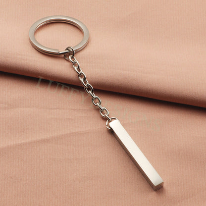 5pcs Blank bar keychain, bar keyring supplies, Gold stainless steel blanks, Ready Stamping bar keychain, Engraving Keychain with Chains