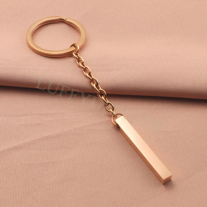 5pcs Blank bar keychain, bar keyring supplies, Gold stainless steel blanks, Ready Stamping bar keychain, Engraving Keychain with Chains