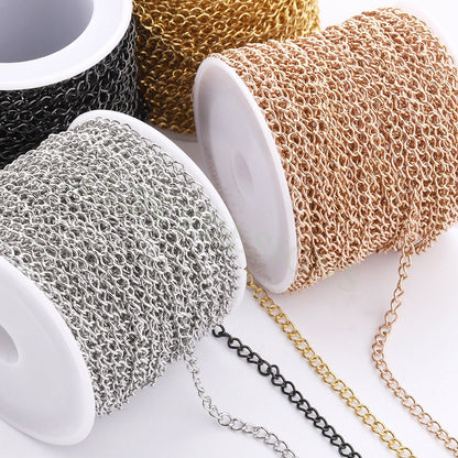 16ft/5m Extender Chain Bulk, Gold Stainless Steel, Unfinished Extender Chain, Gold Extension Chain for Necklace or Bracelet Jewelry Making