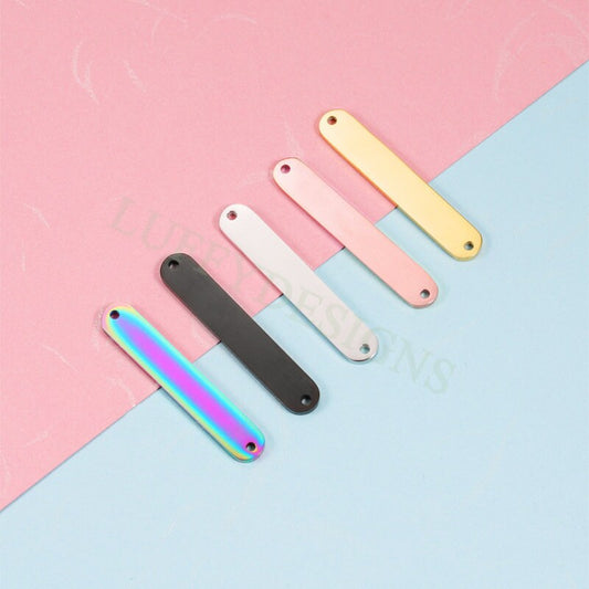 10pcs Blank Bar Charms 35x6mm, Bar Bracelet Supplies, Gold Steel Bar Blanks, Stamping Bar Supplies, DIY Engraving Supplies, Engraving Supply