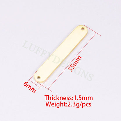 10pcs Blank Bar Charms 35x6mm, Bar Bracelet Supplies, Gold Steel Bar Blanks, Stamping Bar Supplies, DIY Engraving Supplies, Engraving Supply
