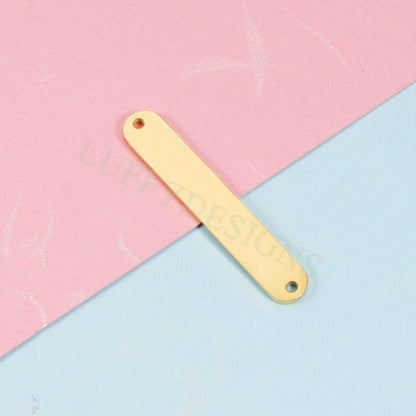 10pcs Blank Bar Charms 35x6mm, Bar Bracelet Supplies, Gold Steel Bar Blanks, Stamping Bar Supplies, DIY Engraving Supplies, Engraving Supply