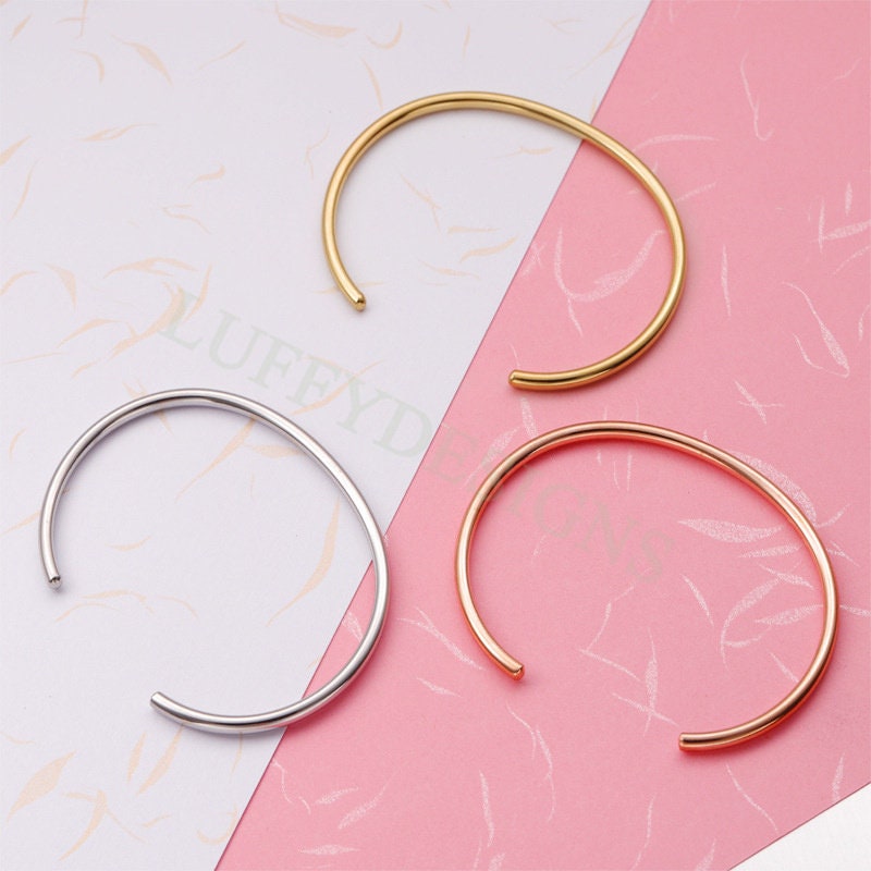 5pcs Bangle Charm Bracelet 65mm, Cuff Bracelet Blanks, Gold Bangle Bracelets, Gold Plated Stainless Steel,Simple Bracelet,Minimalist Jewelry