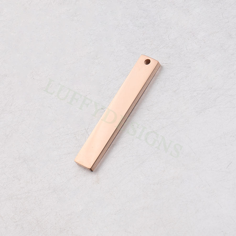 10pcs Personalized Stamping Blank Bar 35x6mm, Ready to Stamp, Gold Bar Charm, Gold Plated Stainless Steel, Mirror Polished Engraving Supply