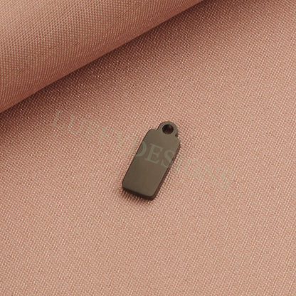 10pcs Gold Rectangle Charm Pendant 5x12mm, Rectangle Pendant Blank, DIY Engraving Supplies, Ready to Engrave, Gold plated Stainless Steel