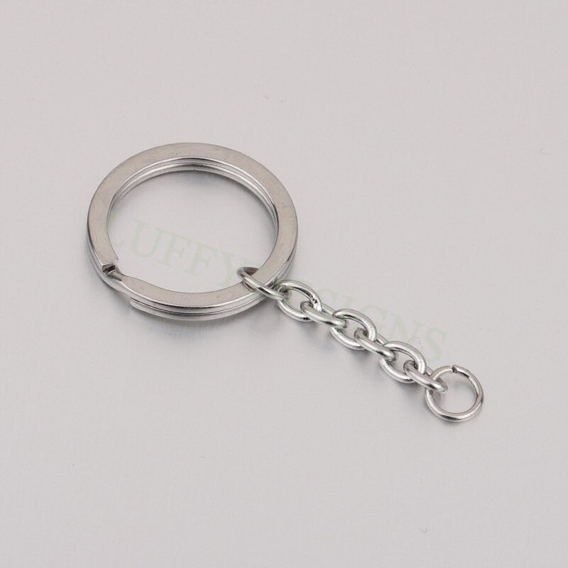 5pcs Chains Keychain, Gold Keyring Supplies, Gold Stainless Steel Keychain, Unfinished Keychain Findings, DIY Keychain with 23mm Chains