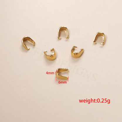 20pcs Thick Pinch Pendant Bail, Gold Plated Stainless Steel, Gold Claw Bail, Earrings Bail, Necklace Bail, Bail Finding,Making DIY Supply