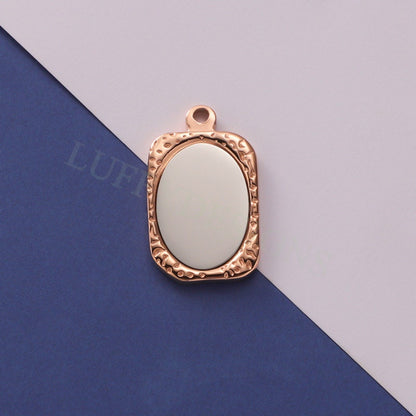 5pcs Gold Mirror Charms 17x28mm, Rectangle Mirror Pendant Blank, Rectangle Blank, DIY Engraving Supplies, Ready to Engrave, Stainless Steel