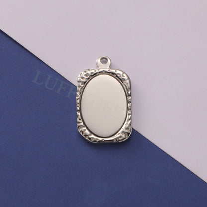 5pcs Gold Mirror Charms 17x28mm, Rectangle Mirror Pendant Blank, Rectangle Blank, DIY Engraving Supplies, Ready to Engrave, Stainless Steel