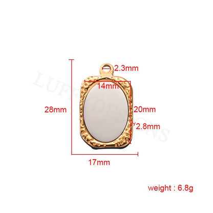 5pcs Gold Mirror Charms 17x28mm, Rectangle Mirror Pendant Blank, Rectangle Blank, DIY Engraving Supplies, Ready to Engrave, Stainless Steel