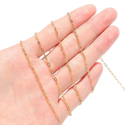 16ft/5m Rectangle Link Chain 5X2mm, Gold Stainless Steel, Unfinished Flat Oval Cable Chain, Paper Clip Chain, Chunky Long Link Chain Bulk