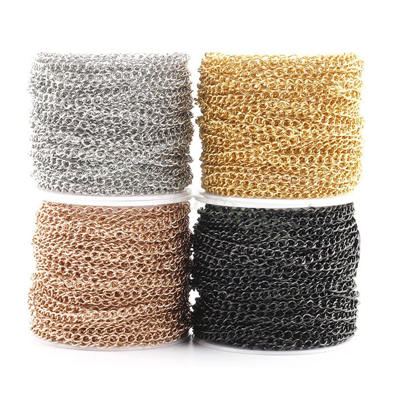 16ft/5m Extender Chain Bulk, Gold Stainless Steel, Unfinished Extender Chain, Gold Extension Chain for Necklace or Bracelet Jewelry Making