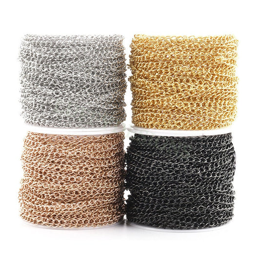 16ft/5m Extender Chain Bulk, Gold Stainless Steel, Unfinished Extender Chain, Gold Extension Chain for Necklace or Bracelet Jewelry Making