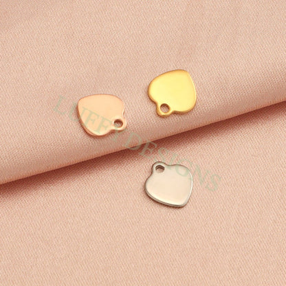 20pcs Heart Charms 8mm, Tiny Love Charm, Gold Stainless Steel Heart, Gold Heart Charms Pendant, Love Pendant, Bracelet/Necklace Findings