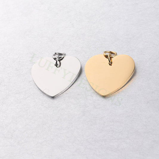 10pcs Heart Charms 25mm, Tiny Love Charm, Gold Stainless Steel Heart, Gold Heart Charms Pendant, Love Pendant, Bracelet/Necklace Findings