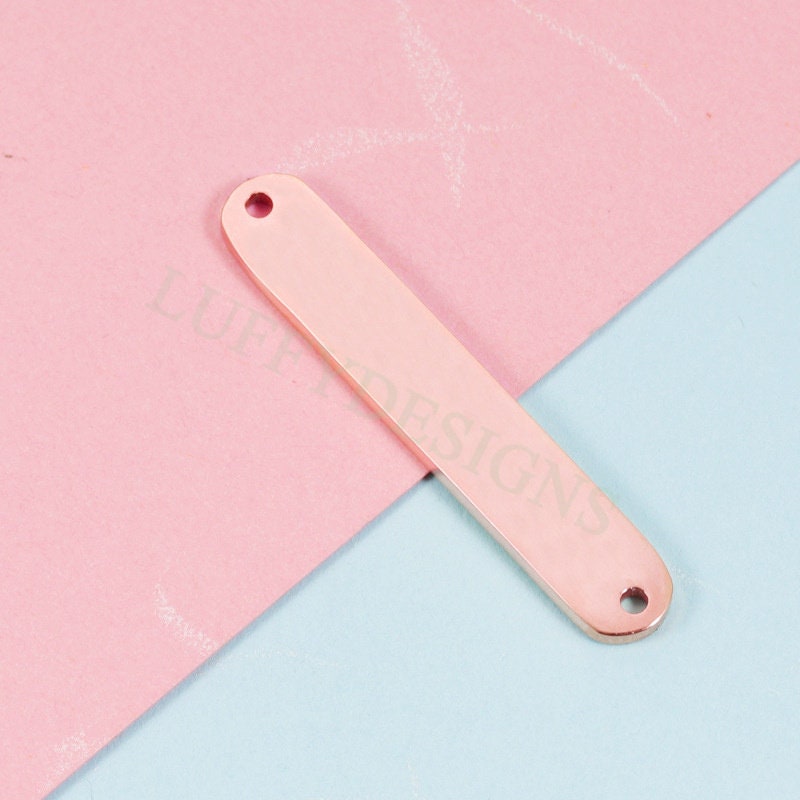 10pcs Blank Bar Charms 35x6mm, Bar Bracelet Supplies, Gold Steel Bar Blanks, Stamping Bar Supplies, DIY Engraving Supplies, Engraving Supply
