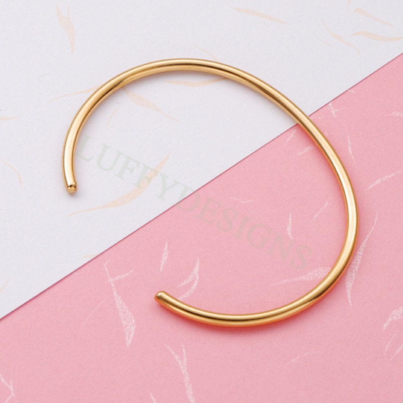 5pcs Bangle Charm Bracelet 65mm, Cuff Bracelet Blanks, Gold Bangle Bracelets, Gold Plated Stainless Steel,Simple Bracelet,Minimalist Jewelry