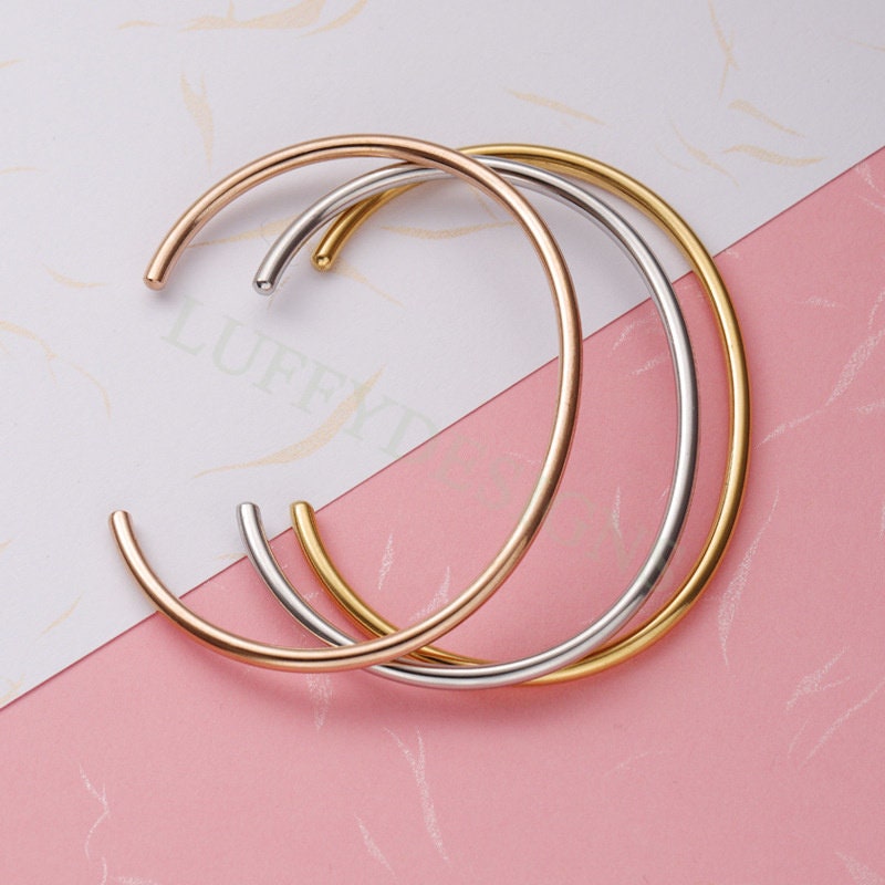5pcs Bangle Charm Bracelet 65mm, Cuff Bracelet Blanks, Gold Bangle Bracelets, Gold Plated Stainless Steel,Simple Bracelet,Minimalist Jewelry