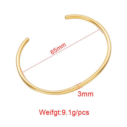 5pcs Bangle Charm Bracelet 65mm, Cuff Bracelet Blanks, Gold Bangle Bracelets, Gold Plated Stainless Steel,Simple Bracelet,Minimalist Jewelry