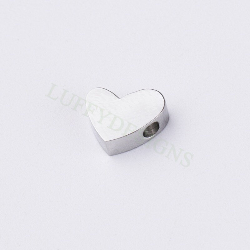 10pcs 3D Heart Charms 8mm, Gold Stainless Steel Heart Beads, Open Heart Beads Pendant, Tiny Heart Finding, Jewelry Making Wholesale Supplies