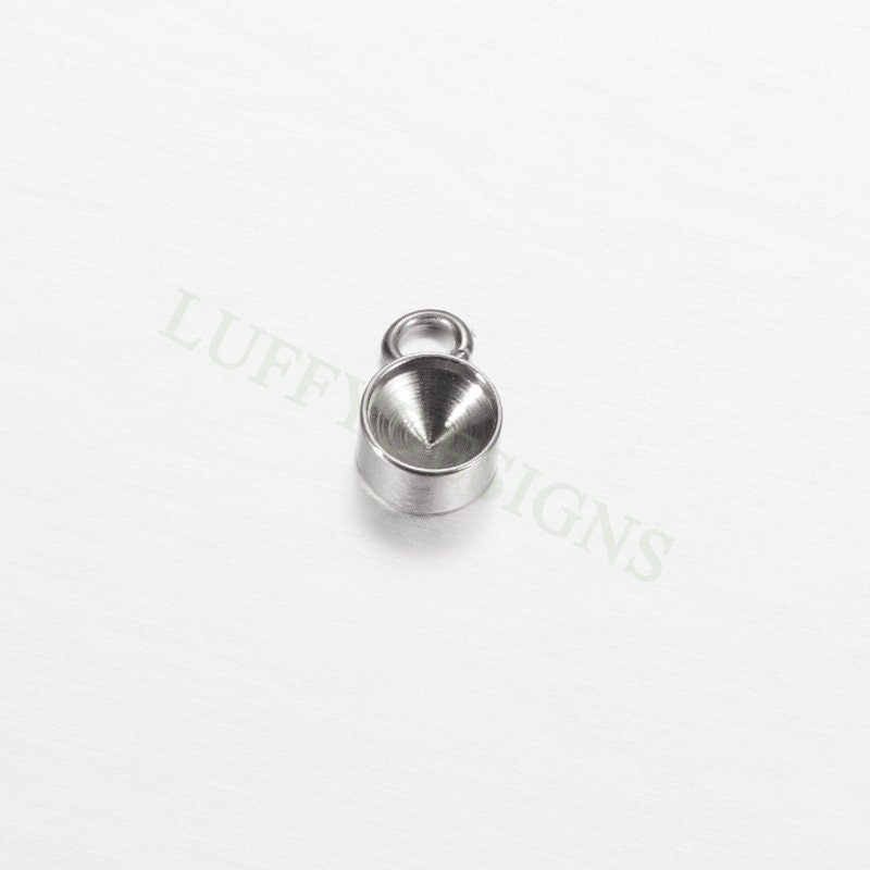 20pcs Stainless Steel Settings Base, Bezel Blank Base Setting, Round Cabochon Pendant Base, Suitable for culet diamonds, 18K Gold plated