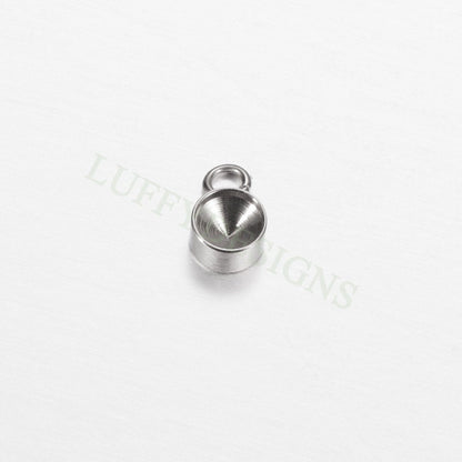20pcs Stainless Steel Settings Base, Bezel Blank Base Setting, Round Cabochon Pendant Base, Suitable for culet diamonds, 18K Gold plated