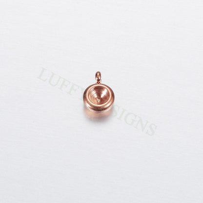 20pcs Stainless Steel Settings Base, Bezel Blank Base Setting, Round Cabochon Pendant Base, Suitable for culet diamonds, 18K Gold plated