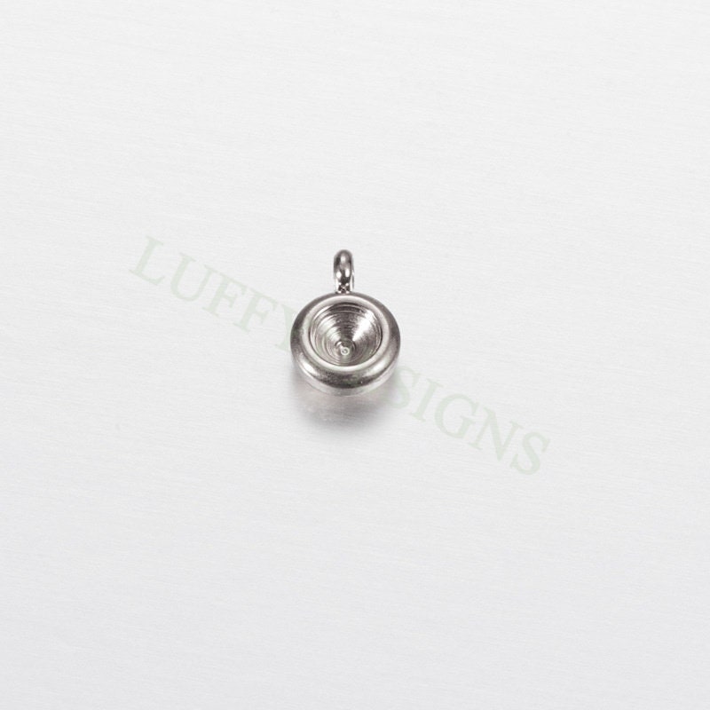 20pcs Stainless Steel Settings Base, Bezel Blank Base Setting, Round Cabochon Pendant Base, Suitable for culet diamonds, 18K Gold plated