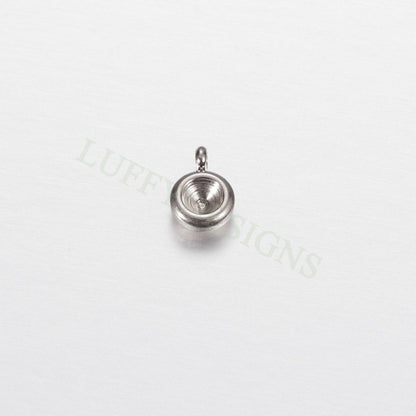 20pcs Stainless Steel Settings Base, Bezel Blank Base Setting, Round Cabochon Pendant Base, Suitable for culet diamonds, 18K Gold plated
