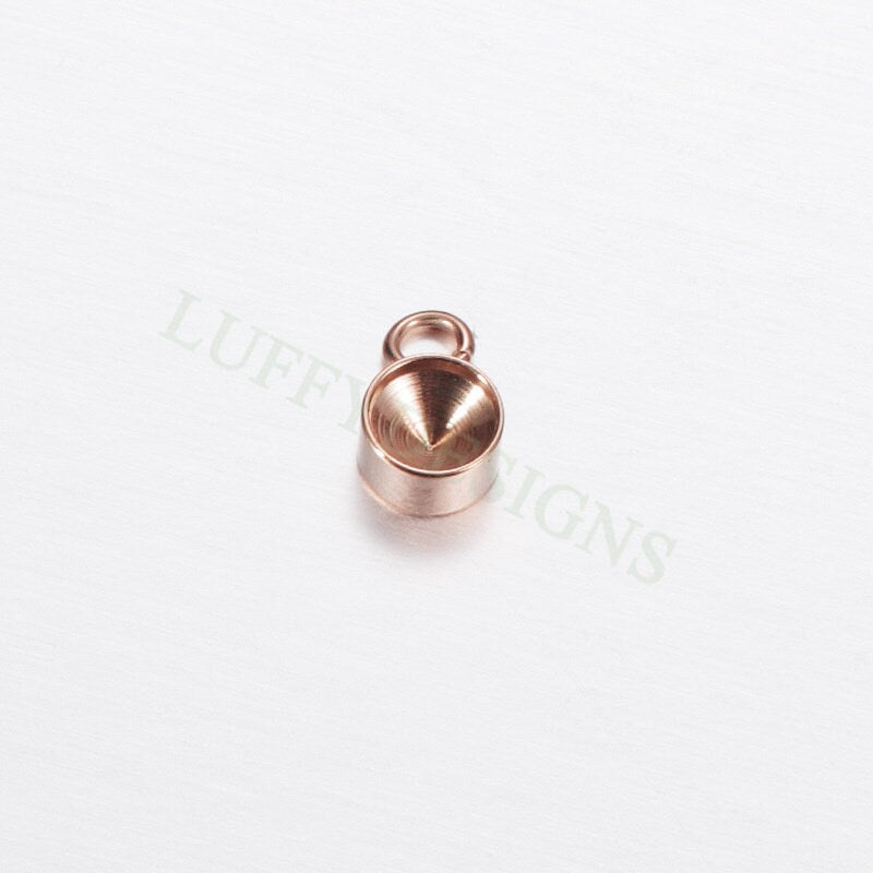 20pcs Stainless Steel Settings Base, Bezel Blank Base Setting, Round Cabochon Pendant Base, Suitable for culet diamonds, 18K Gold plated